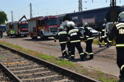 tűzoltók a gyakorlaton