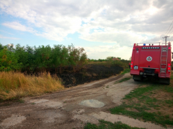 Tűzoltó autó a helyszínen