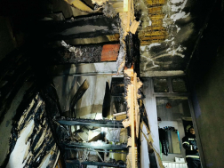 leégett ház belülről